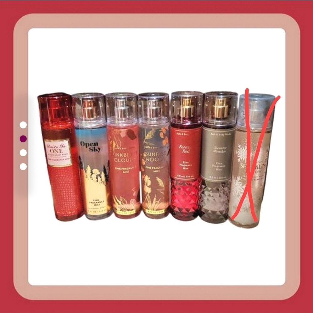 BODY FRAGRANCE SPRAYS BY BATH AND BODY WORKS 6 FOR $50 - Picture 2 of 4